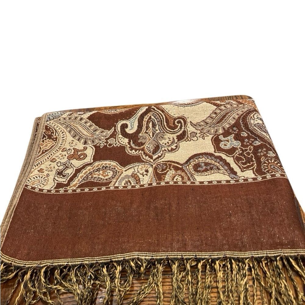Elegant Paisley Brown Scarf shawl